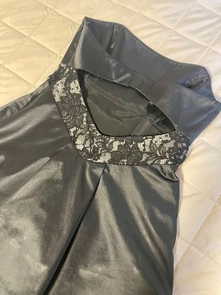 Vestido fiesta satén negro Karen Millen