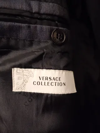 Americana Vintage Versace Collection Plateado y Az