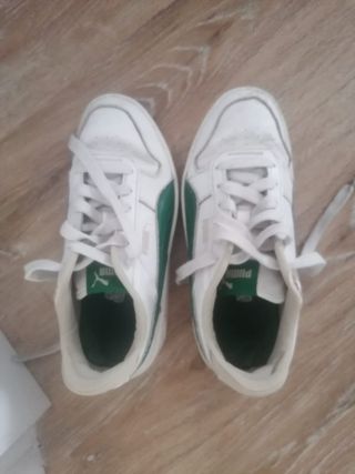 Zapatillas Puma Blancas y Verdes