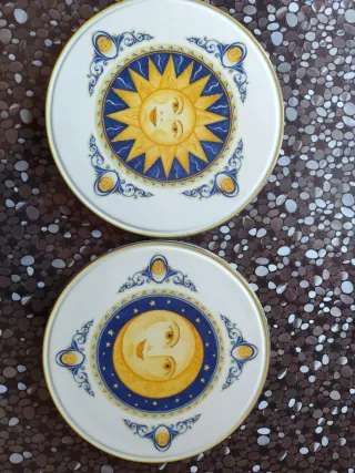 Set 2 Piatti Ceramica Castelli Sole Luna