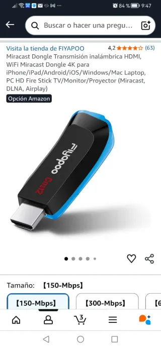 Chromecast FiYAPOO Miracast Dongle