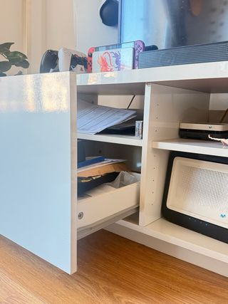 Mueble TV Blanco Alto Brillo