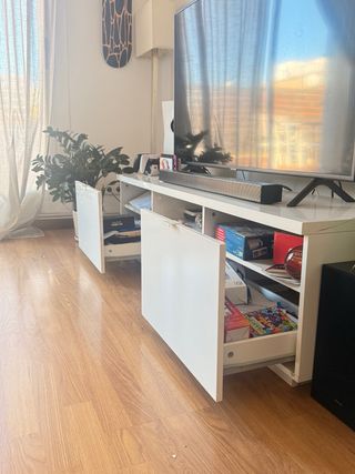 Mueble TV Blanco Alto Brillo