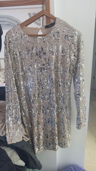 Vestido Mango lentejuelas M