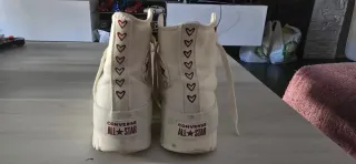 Converse All Star Blancas Corazones Rojos