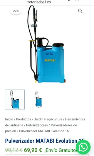 Pulverizador Matabi Evolution 16