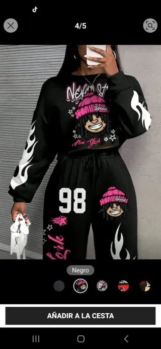 Chándal Negro y Rosa Talla L