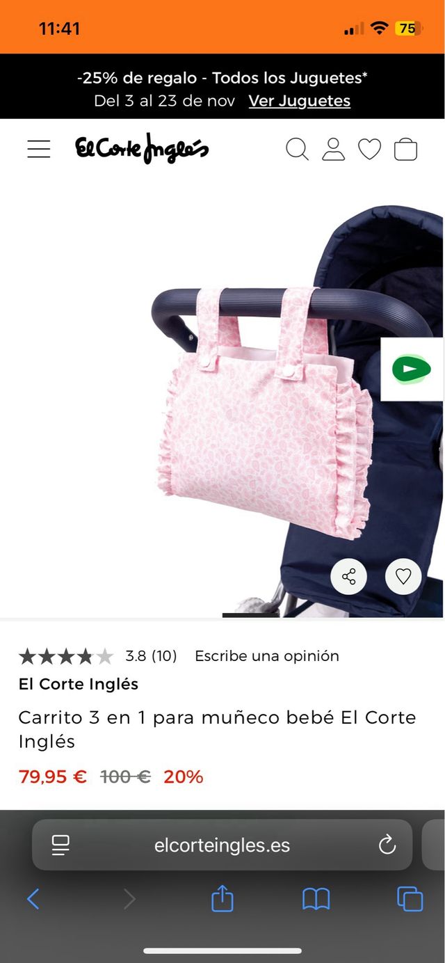 Carro de muñecas con bolsa