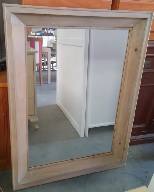 Espejo Marco Madera Beige