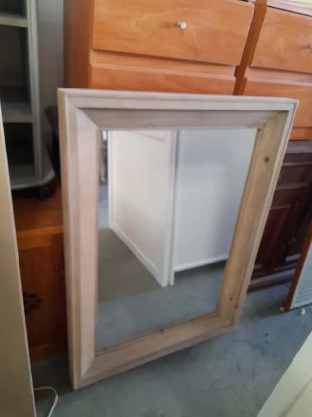 Espejo Marco Madera Beige