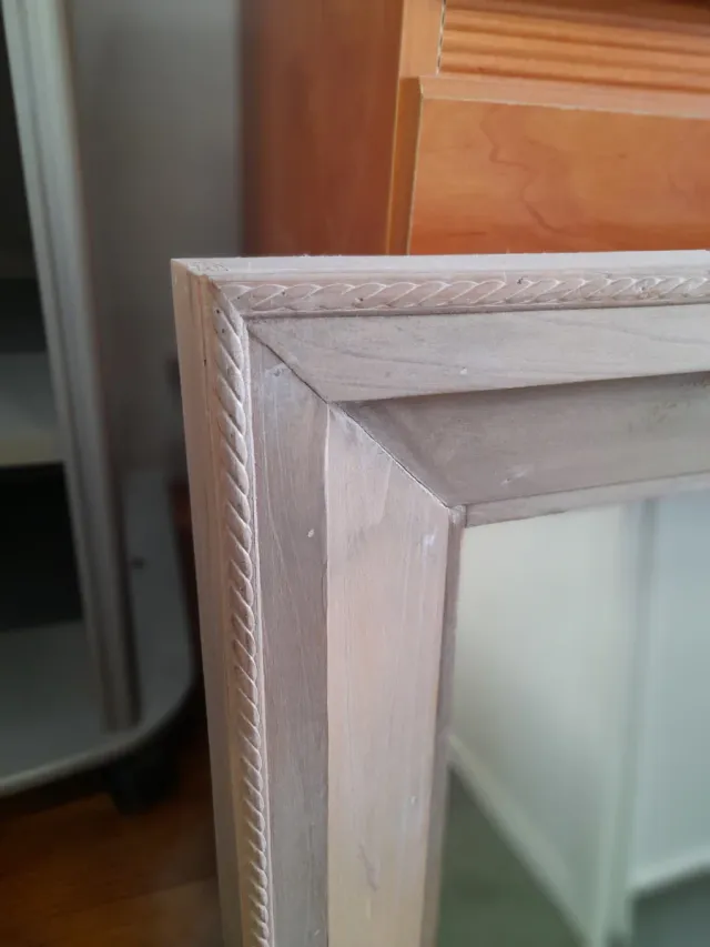 Espejo Marco Madera Beige