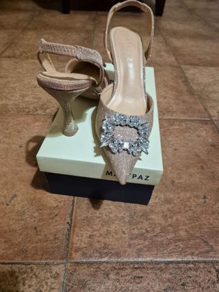 Zapatos Zara Talla 38 Brillantes