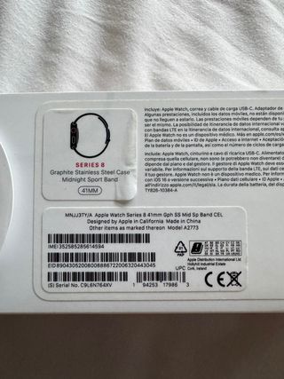 Apple Watch 8 41mm Acero Inoxidable 100%