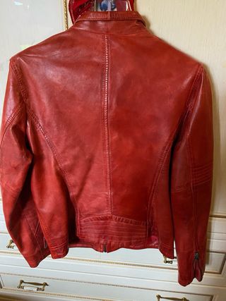 Giubbotto Pelle Rossa Donna Taglia S
