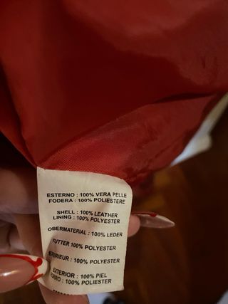 Giubbotto Pelle Rossa Donna Taglia S