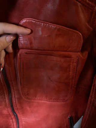 Giubbotto Pelle Rossa Donna Taglia S