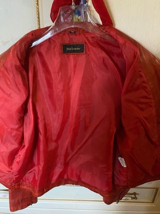 Giubbotto Pelle Rossa Donna Taglia S