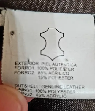 Chaqueta de cuero marrón talla 46