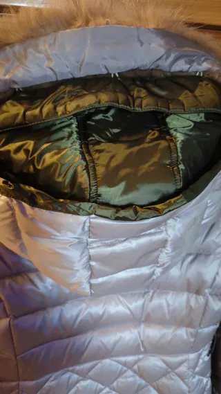 Giacca lunga trapuntata con pelliccia