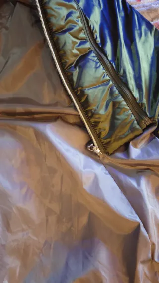 Giacca lunga trapuntata con pelliccia