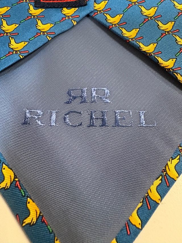 Corbata Richel azul y amarilla