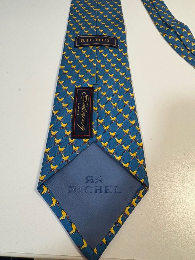 Corbata Richel azul y amarilla