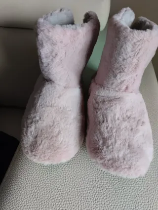 Zapatillas de casa Isotoner rosas y grises