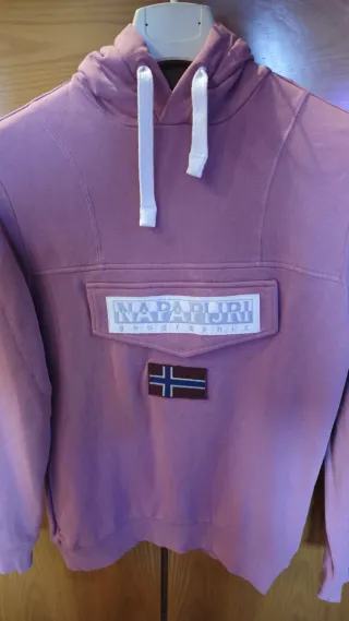 Felpa Napapijri Rosa con Patch Bandiera