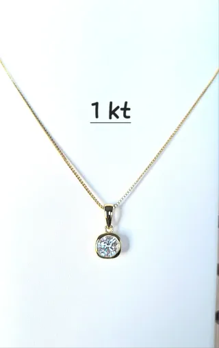Colgante Moissanita 1 kt Oro y Plata