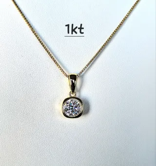 Colgante Moissanita 1 kt Oro y Plata