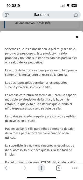 Trona Ikea Langur evolutiva