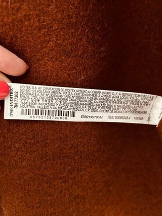 Abrigo Oversize Zara Marrón Talla M