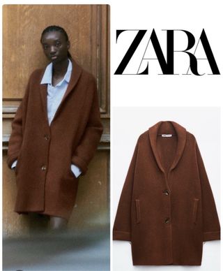 Abrigo Oversize Zara Marrón Talla M