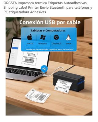 Impresora Térmica Etiquetas ORGSTA Bluetooth
