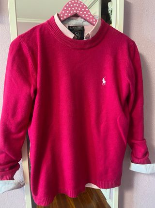 Jersey  fucsia y camisa Tommy Hilfiger