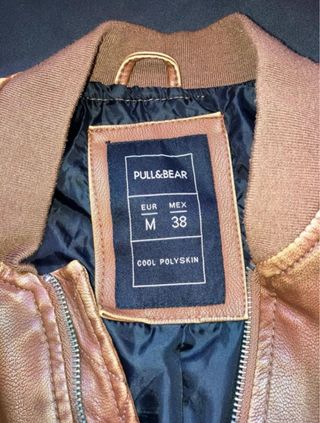 Chaqueta marrón de piel sintética T.M P&B