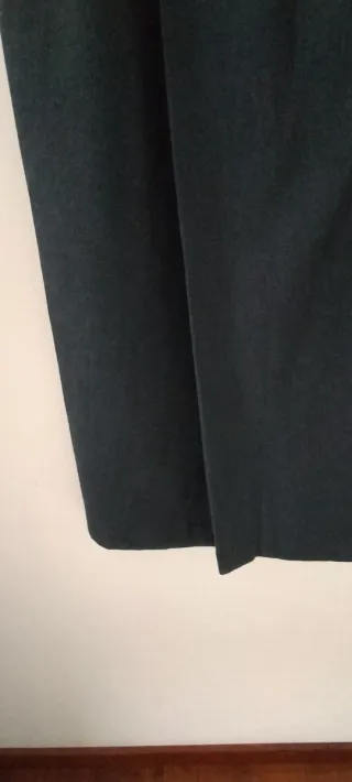 Falda larga Azul de Lana y Viscosa Talle Alto.