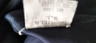 Falda larga Azul de Lana y Viscosa Talle Alto.