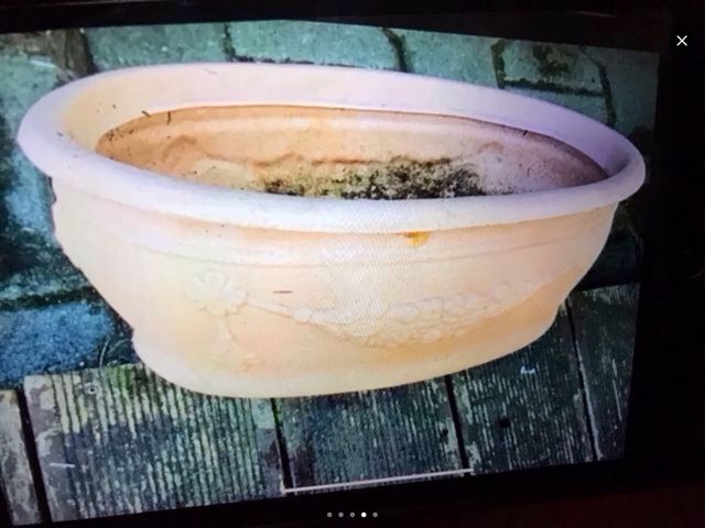 Vaso resina beige decorato