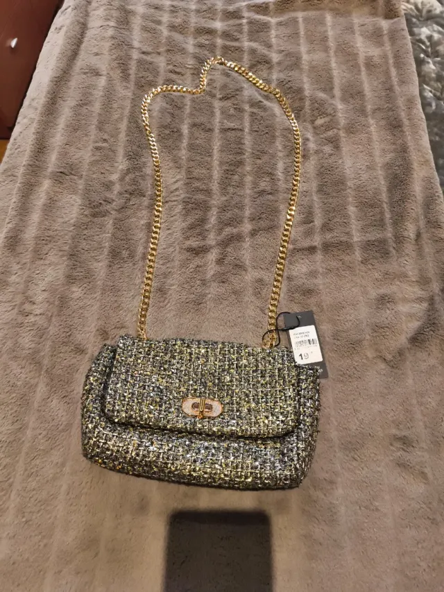 Bolso fiesta dorado y plateado