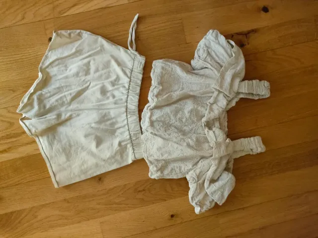 Conjunto Top y Falda crema