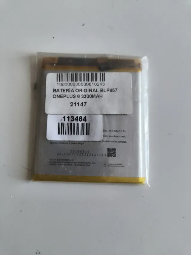Batería Original OnePlus 6 3300 mAh BLP657