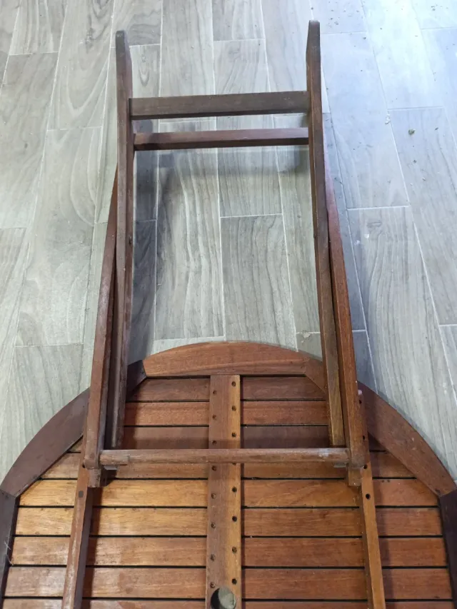 Mesa redonda teca exterior plegable 90cm