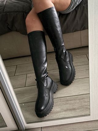 Stivali neri donna in pelle