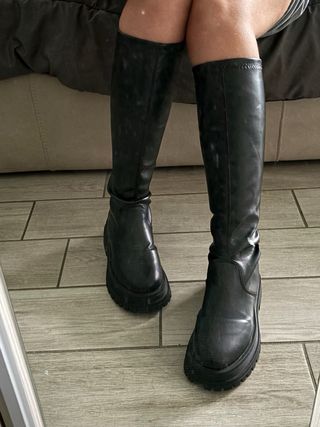 Stivali neri donna in pelle