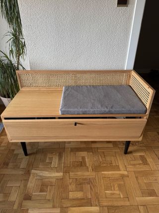 Banco entrada Noya La Redoute madera y ratán