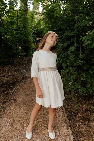 Vestido Comunión Blanco Corto Sin Estrenar