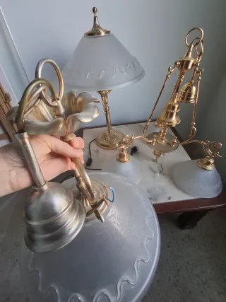 3 Lámparas Clásicas Doradas