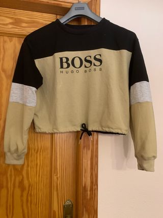 Sudadera Mujer Beige y Negra