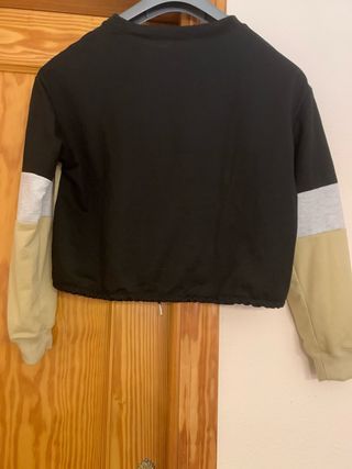 Sudadera Mujer Beige y Negra